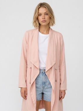 Max Jeans Pale Pink Draped Trench Coat